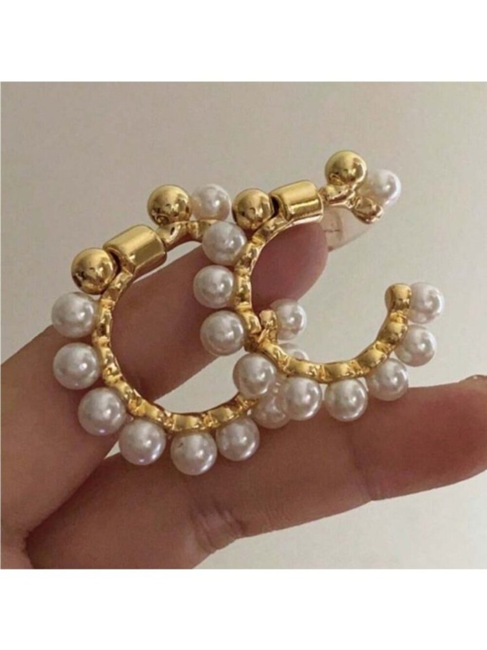 Aurelia Pearl Crescent Hoops